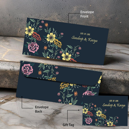 Personalised Money Envelopes - Dark Floral Theme - Chatterbox Labels-Envelopes