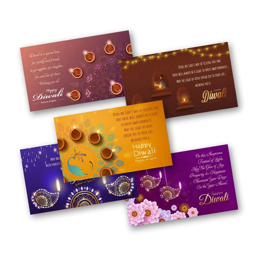 Diwali Glow Greeting Cards with Envelopes – Set of 10