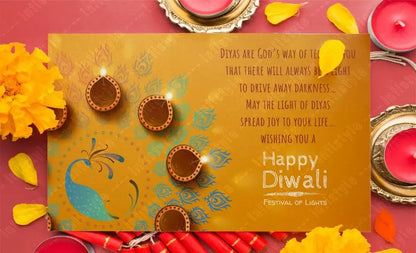 Diwali Glow Greeting Cards with Envelopes – Set of 10