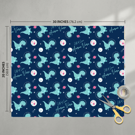 Custom Gift Wrapping Paper for Kids - Dino Theme - Chatterbox Labels - Wrapping Paper