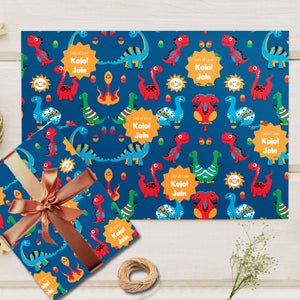Custom Gift Wrapping Paper - Dino Land