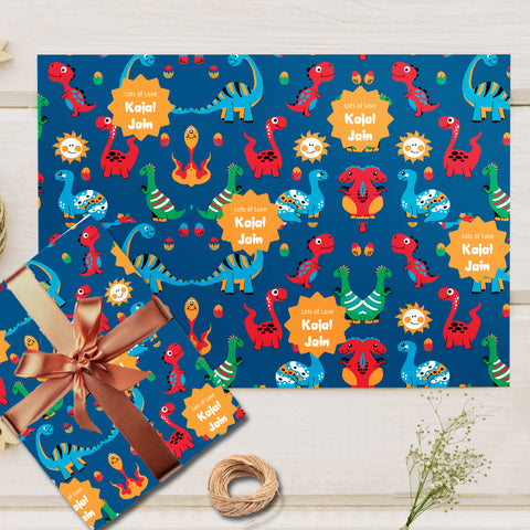 Custom Gift Wrapping Paper - Dino Land