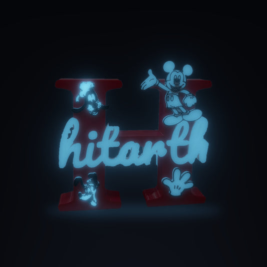 Disney Theme Personalised Name Stand Glow In The Dark