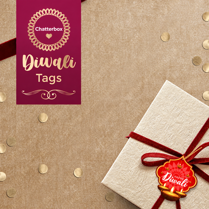 Happy Diwali Diya Shape Gift Tags