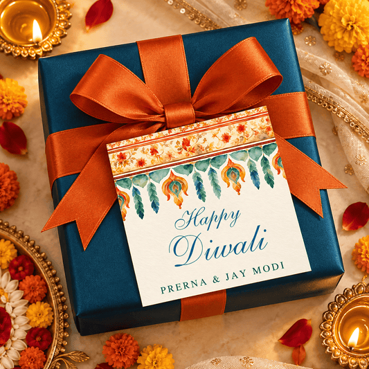 Happy Diwali Gift Tags/Gift Stickers - Diwali Royale Design