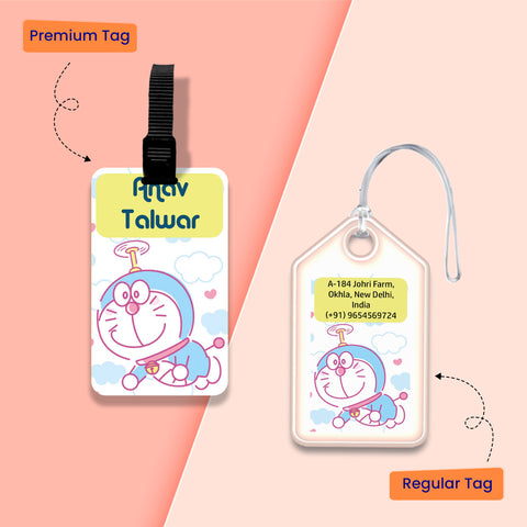 Personalized Bag Tags for Kids - Set of 5 - Doraemon