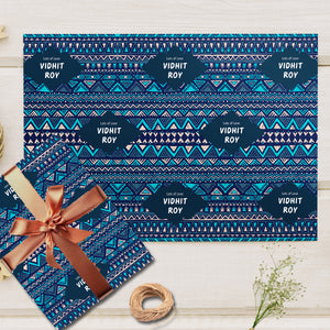 Custom Gift Wrapping Paper - Electric Azul Design