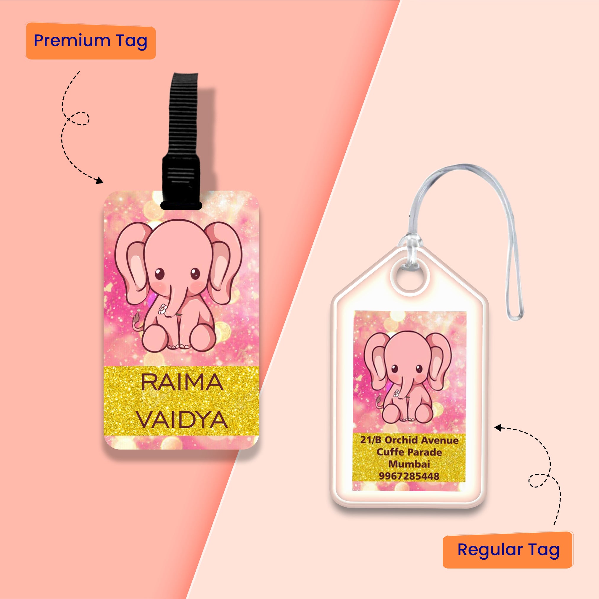 Personalized Bag Tags for Kids - Set of 5 - Eli Design