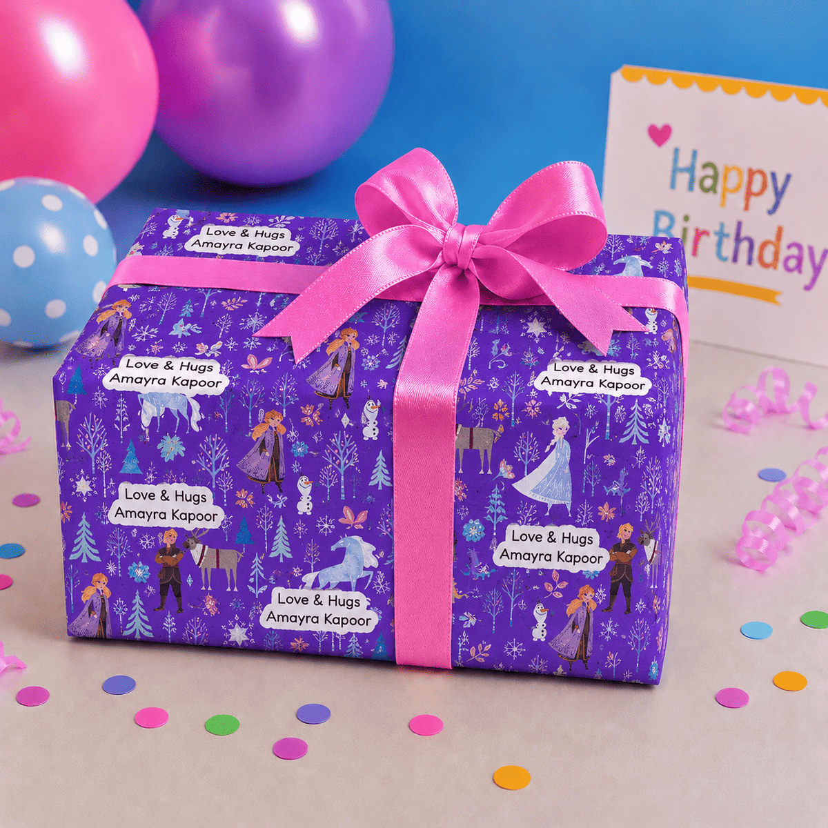 Custom Gift Wrapping Paper for Kids - Elsa - Chatterbox Labels - Wrapping Paper