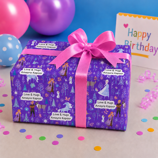 Custom Gift Wrapping Paper for Kids - Elsa - Chatterbox Labels - Wrapping Paper