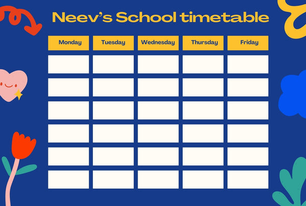 Erasable Magnetic Time Table - Chatterbox Labels