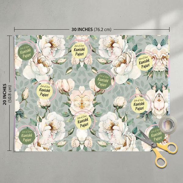 Custom Gift Wrapping Paper - Bespoke Eternal Blossoms - Chatterbox Labels - Wrapping Paper