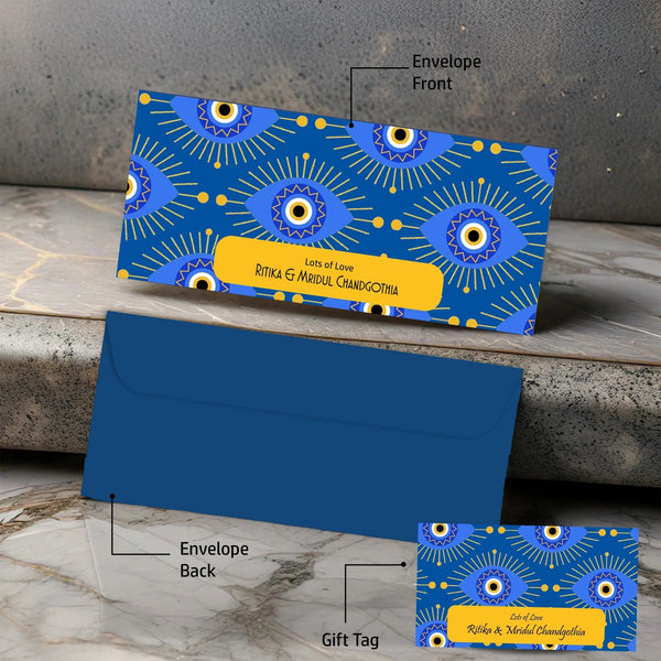 Personalised Money Envelopes - Evil Eye Elegance Design - Set of 20 - Chatterbox Labels - Envelopes
