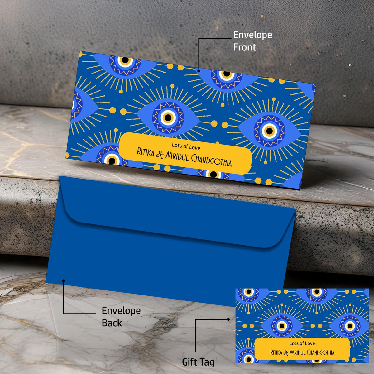 Personalised Money Envelopes - Evil Eye Elegance Design - Chatterbox Labels-Envelopes