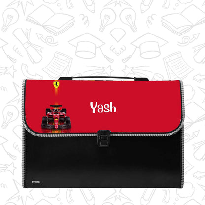 Personalised File Folders  - Formula 1 Red Design