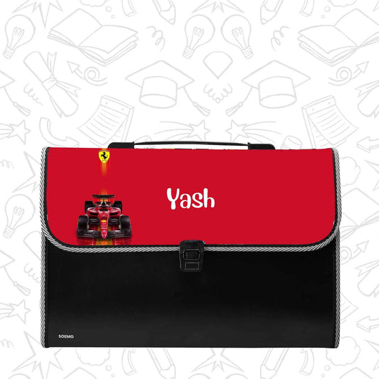 Personalised File Folders  - Formula 1 Red Design