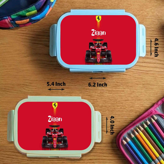 Custom Steel Snack Box & Lunch Box for Kids - Formula 1 Design