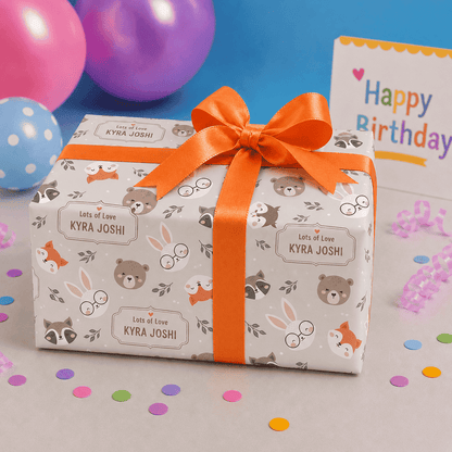 Custom Gift Wrapping Paper for Kids - Furry Faces - Chatterbox Labels - Wrapping Paper