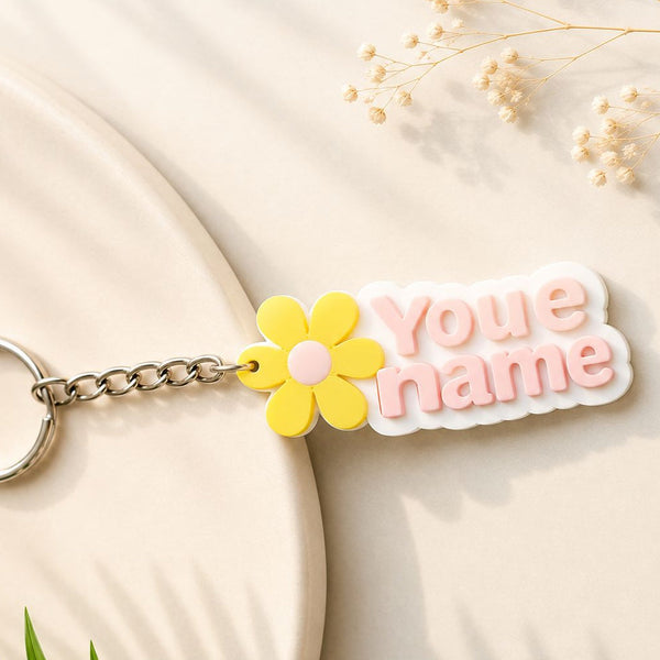 Personalised Floral Name Keychain