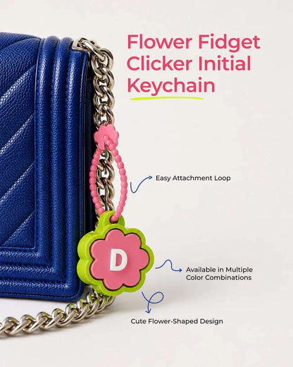 Personalised Floral Clicker Name Keychain - Chatterbox Labels-Keychain