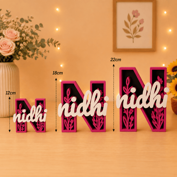 Floral Bloom Personalised 3D Printed Name Stand - Chatterbox Labels-3D Printed Gifts