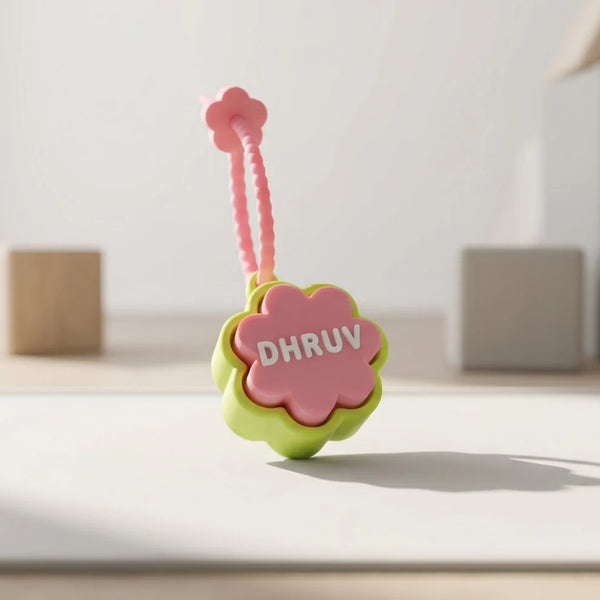 Personalised Floral Clicker Name Keychain