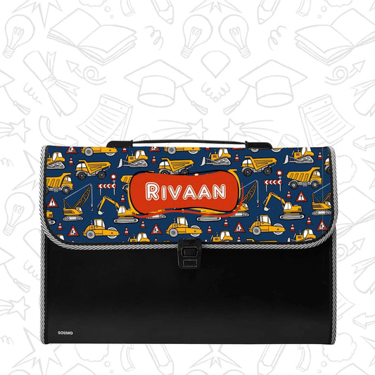 Personalized File Folders - Construction Vehicles theme - Chatterbox Labels - Folder