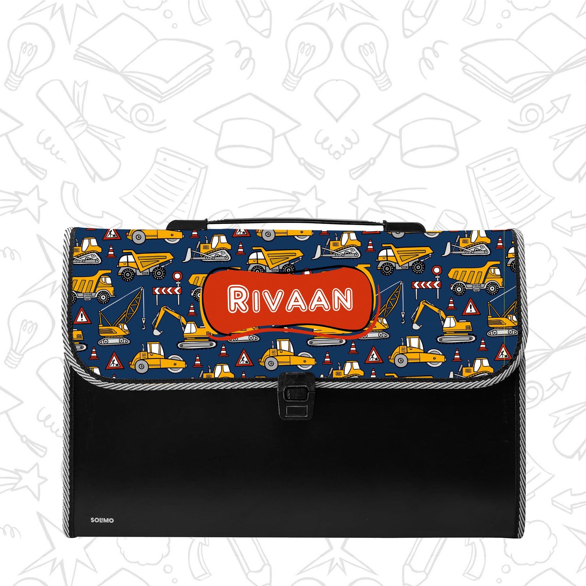 Personalized File Folders  - Construction Vehicles theme
