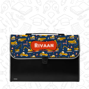Personalized File Folders  - Construction Vehicles theme