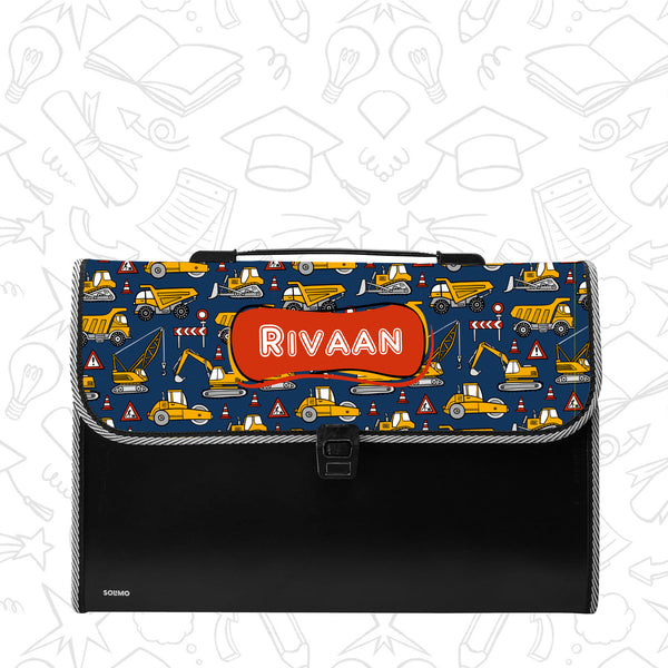 Personalized File Folders  - Construction Vehicles theme