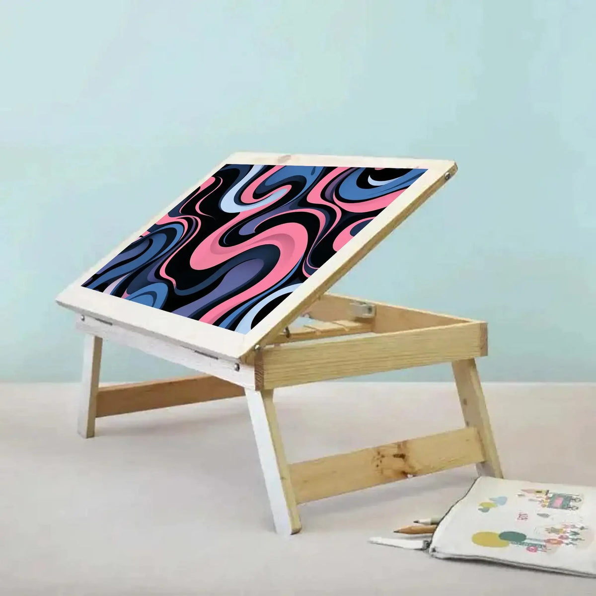 Custom Folding Desk - Infinity Swirl Design - Chatterbox Labels - Folding Table