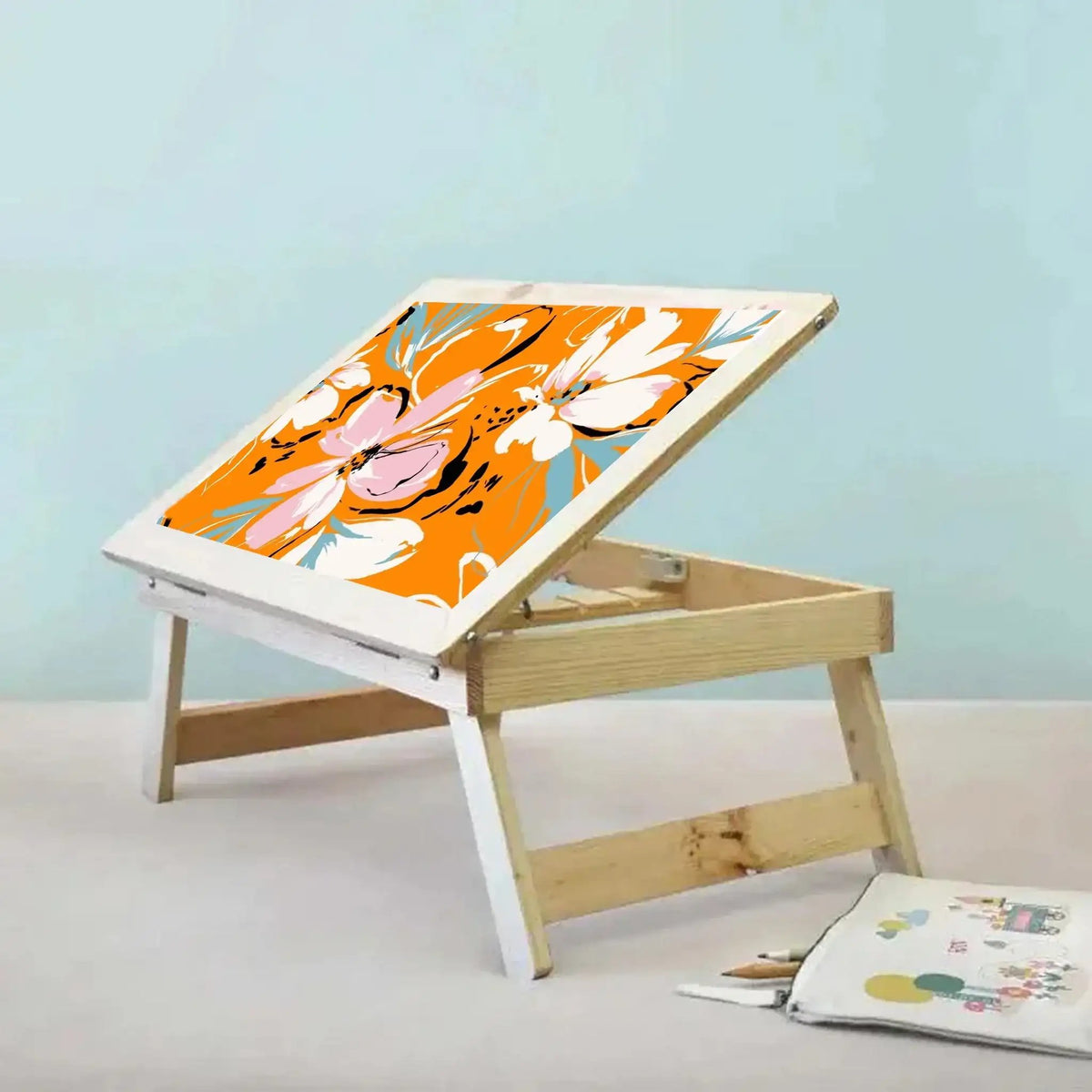 Custom Folding Desk - Saffron Serenity Design - Chatterbox Labels - Folding Table