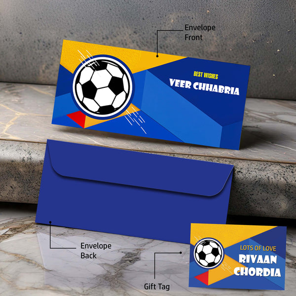 Personalised Money Envelopes - Football Theme - Set of 20