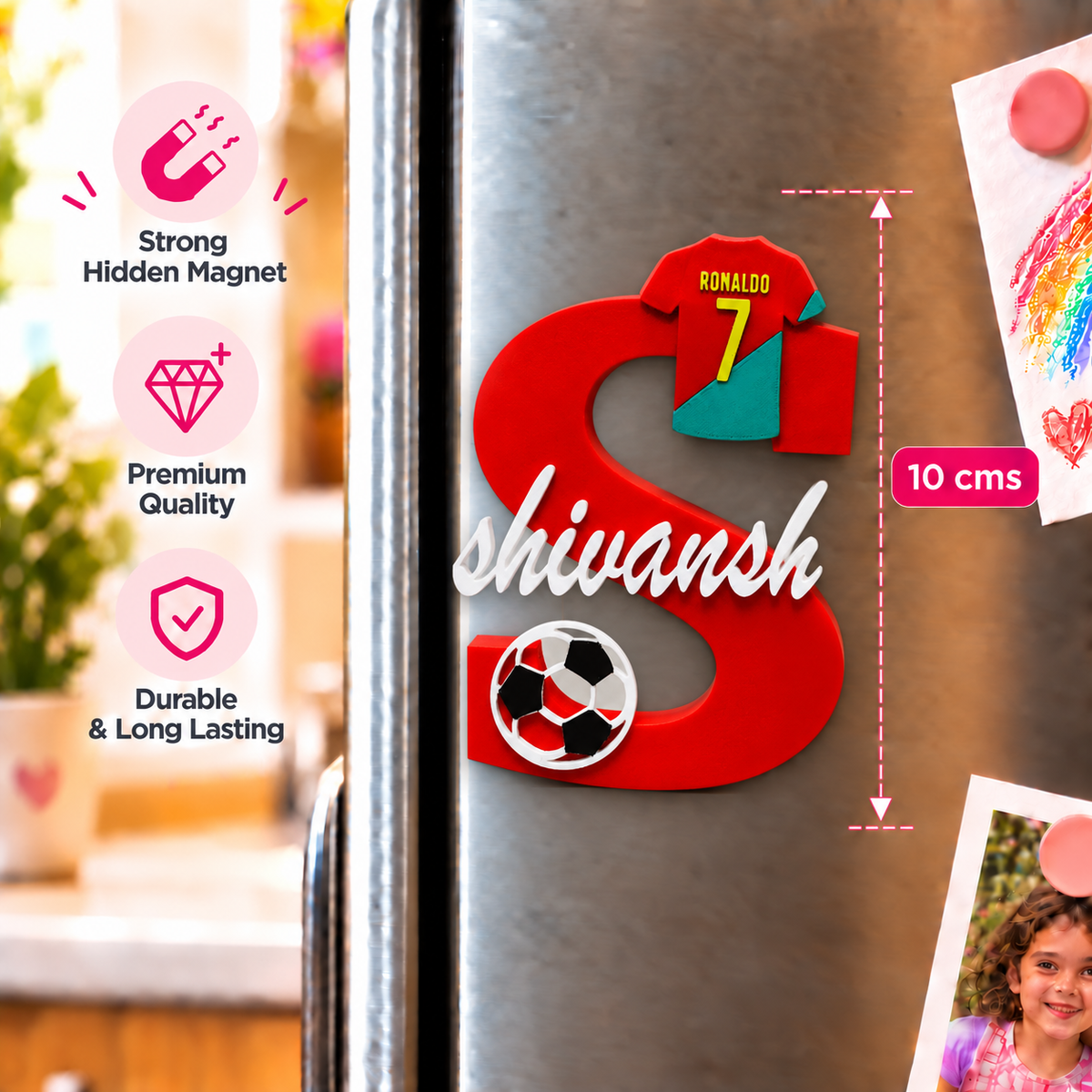 Ronaldo Theme 3D Printed Magnetic Name Sign