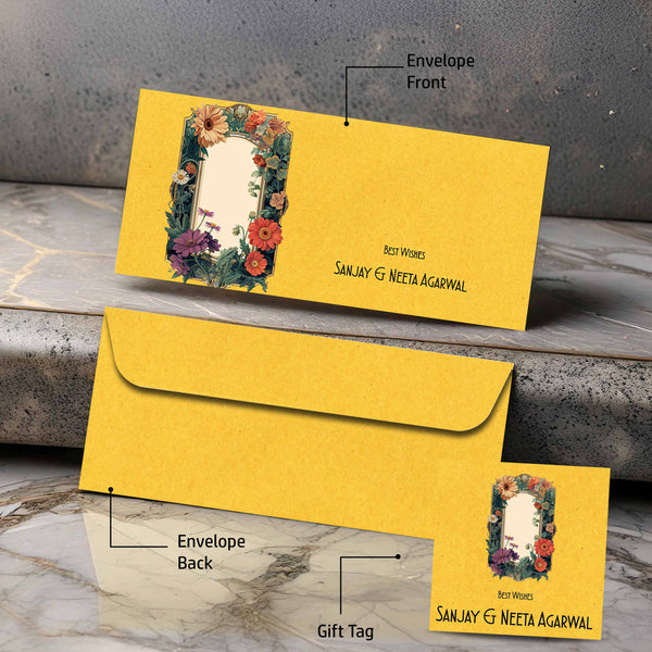 Personalised Money Envelopes - Framed Blooms - Chatterbox Labels-Envelopes