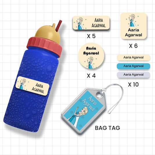 Assorted Shapes Waterproof Labels - Frozen Theme - Chatterbox Labels-Personalised Waterproof Stickers - Opaque