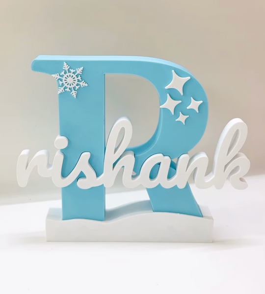 Frozen Theme Personalised 3D Printed Name Stand