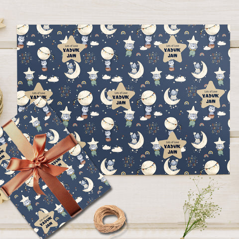 Custom Gift Wrapping Paper - Galaxy Bear Design