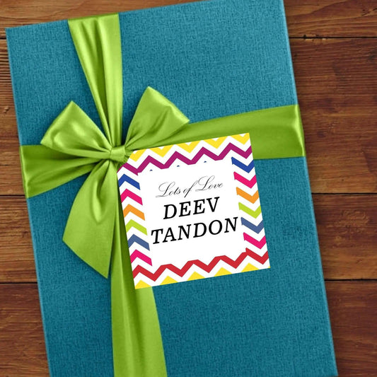 Gift tags / Gift Stickers - Multi color Chevron Design - Chatterbox Labels - Gift Tags