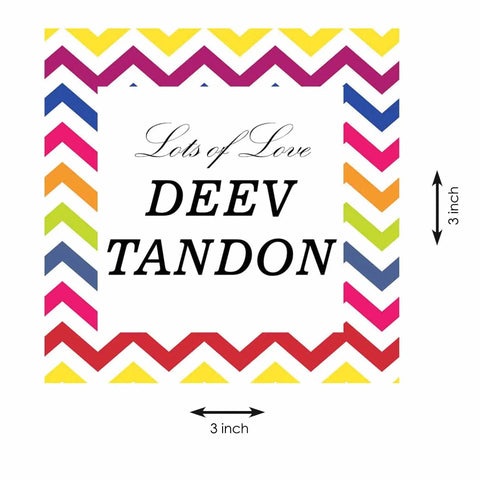 Gift tags / Gift Stickers - Multi color Chevron Design - Chatterbox Labels - Gift Tags