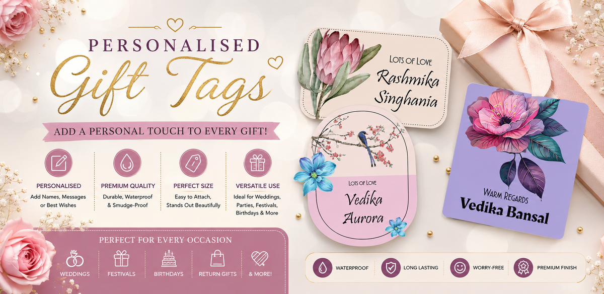 Die-Cut Gift Tags/Gift Labels - Blush Blossom Design