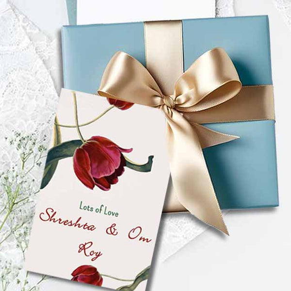 Gift tags / Gift Stickers - Crimson Tulips Theme