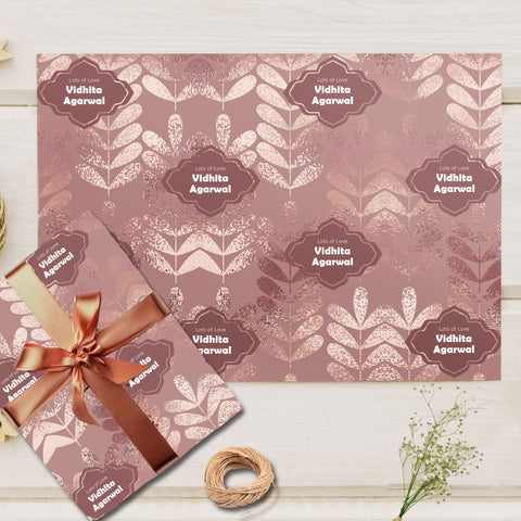 Custom Gift Wrapping Paper - Glided Bloom Design