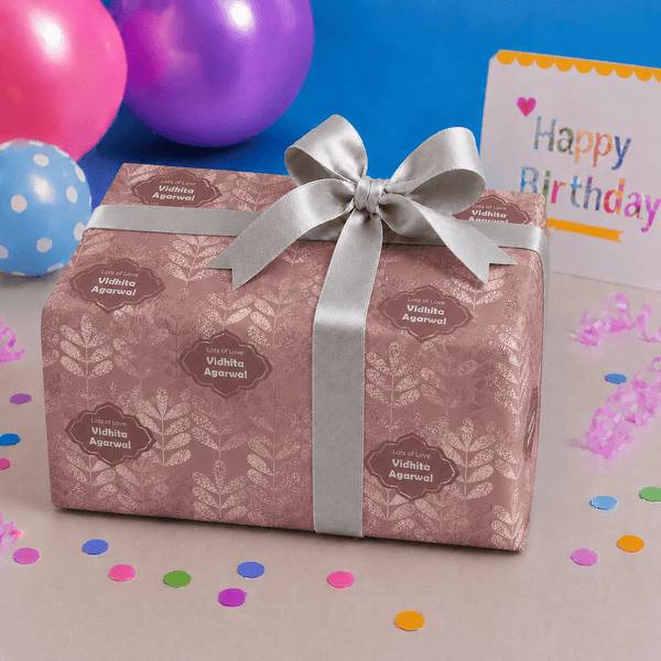Custom Gift Wrapping Paper - Glided Bloom Design - Chatterbox Labels - Wrapping Paper