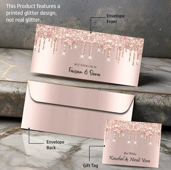 Personalised Money Envelopes - Glitter Design - Chatterbox Labels - Envelopes