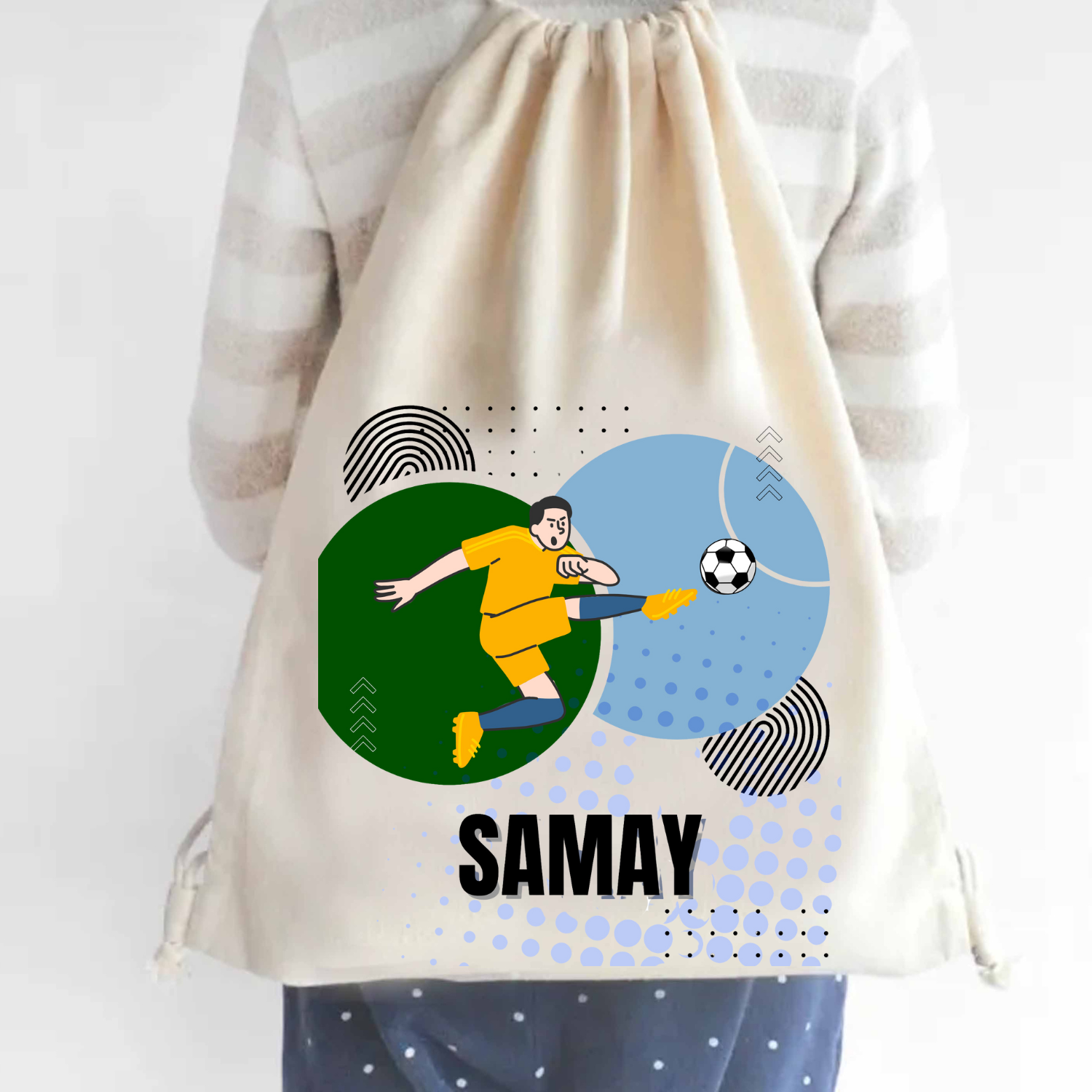 Custom Drawstring Bag - Goal Squad Chatterbox Labels