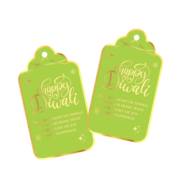 Happy Diwali Gold Foil Gift Tags - Ethereal Green - Chatterbox Labels - Gift Tags