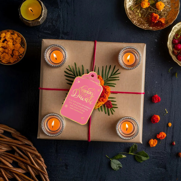 Happy Diwali Gold Foil Gift Tags - Regal Rose - Chatterbox Labels - Gift Tags