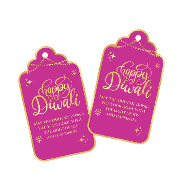 Happy Diwali Gold Foil Gift Tags - Majestic Purple - Chatterbox Labels - Gift Tags