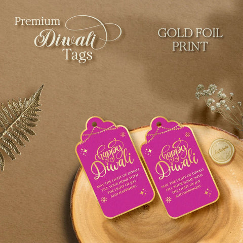 Happy Diwali Gold Foil Gift Tags - Majestic Purple - Chatterbox Labels - Gift Tags